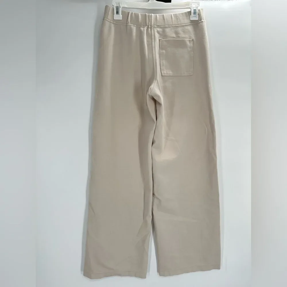 Madewell Size Small Beige Ponte Wide Leg Pants Elastic Pull On Waist Stretchy - Picture 10 of 15